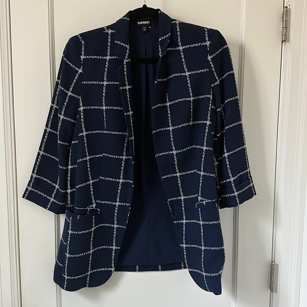 Navy Express Windowpane Blazer